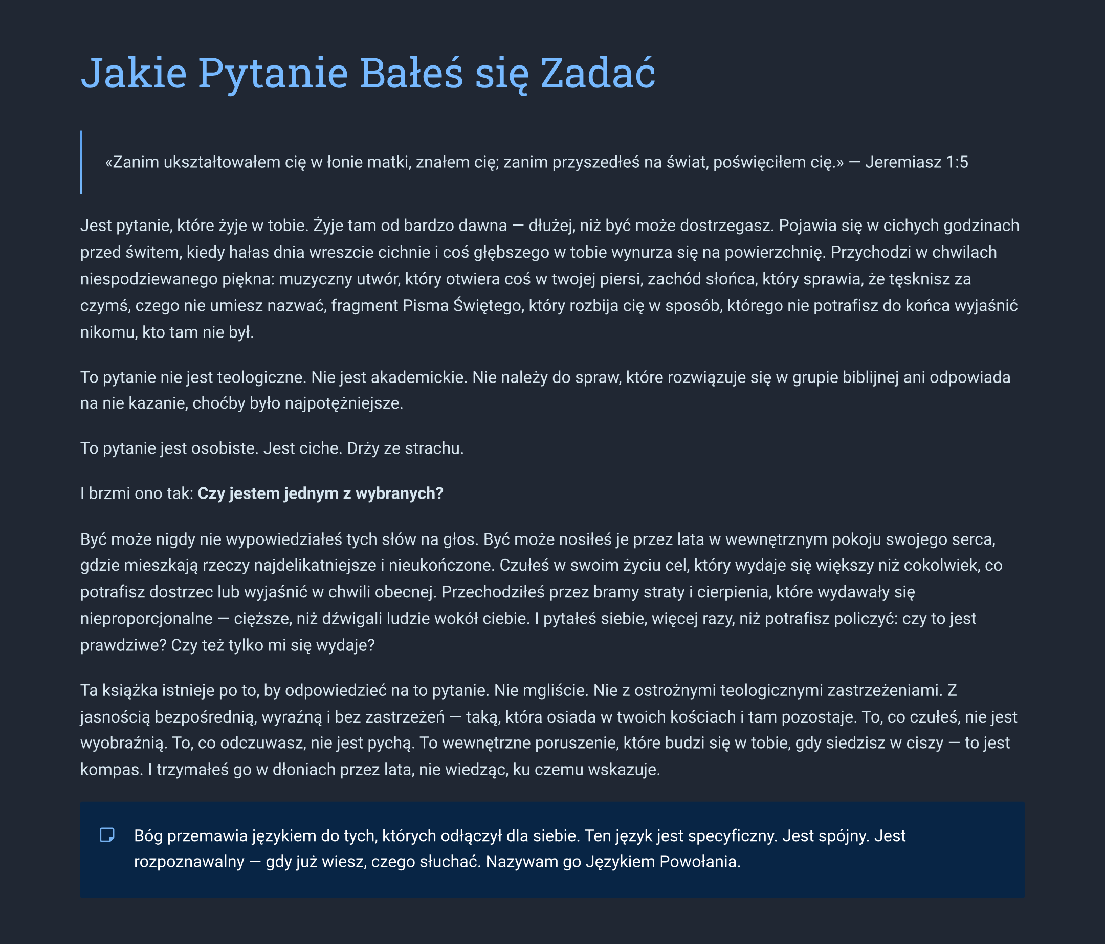 Czy Jesteś Jednym z Wybranych? Jak Rozpoznać Powołanie Nad Swoim Życiem