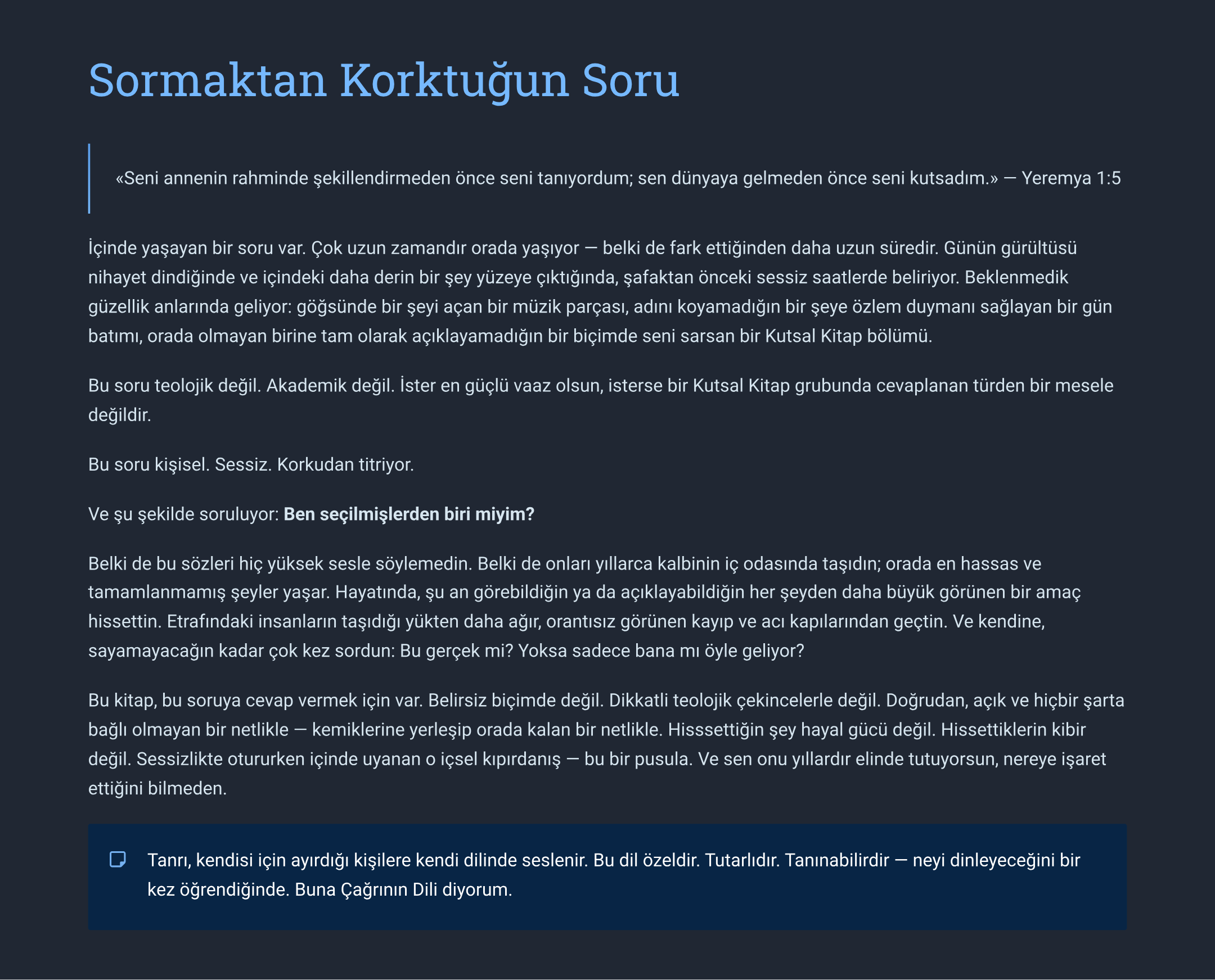 Seçilmişlerden Biri misin? Hayatın Üzerindeki Çağrıyı Nasıl Tanırsın